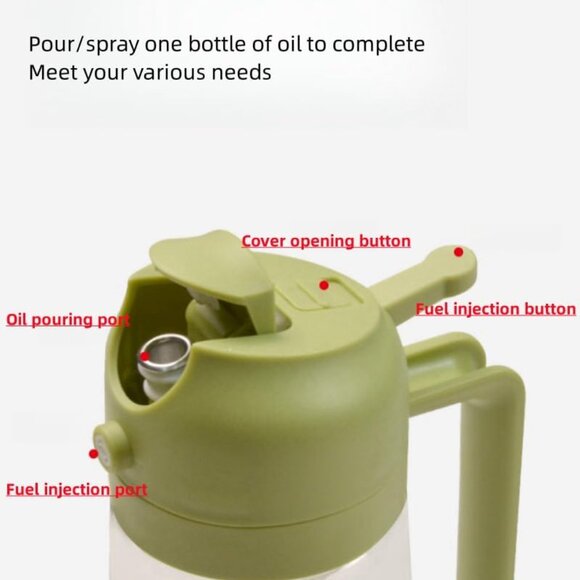 16oz Olive Oil Dispenser Bottle 2 in 1 Sprayer Pourer Glass for Kitchen Cooking - Picture 5 of 11